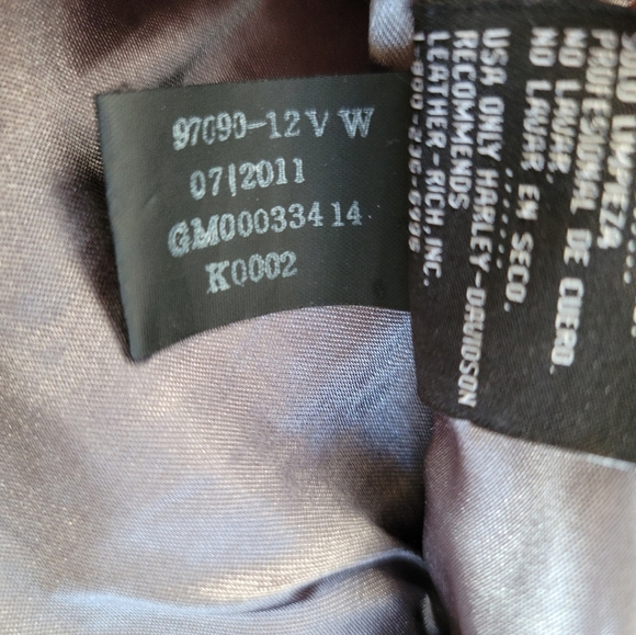 Harley-Davidson Authentic Leather Riding Jacket Size Large. - Picture 13 of 15